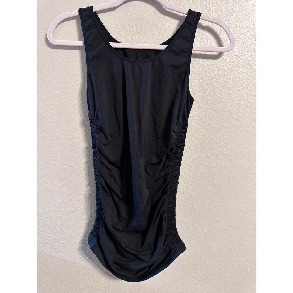 Isabel Maternity Tank Top Ruched‎ Sleeveless Black M/L